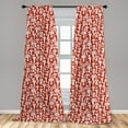thumbnail image 5 of Ambesonne Mushroom Curtains, Leaves Berries Amanita, Pair of 28"x95", Burnt Sienna White, 5 of 5