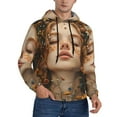 thumbnail image 2 of Wukai Whimsical Flower Crown Maiden Print Men Hoodies Fleece Sweatshirts Long Sleeve Sweaters Pullover Fall Outfits Winter Clothes-4X-Large, 2 of 7