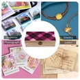 thumbnail image 5 of 7.9×2.3 In Wooden Boxes Durable Easy To Use Dustproof Prevent Slippery Delicate And Cabinet Argyle Plaid Magenta_4, 5 of 8
