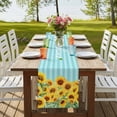 thumbnail image 4 of Table Runners 108 Inches Long Dress Scarves, Sunflower Farmhouse Coffee/Dining/Kitchen Table Runner for Living Room, Yellow Summer Botanical Blue Striped Farmhouse 13x108 Inch, 4 of 9