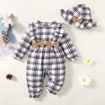 thumbnail image 3 of Mikrdoo Baby Girls Winter 6 Months Girls Romper Plaid Jumpsuit 8 Months Girls Bow Bodysuit With Hat Black, 3 of 8