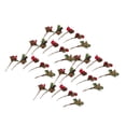 thumbnail image 1 of 30 Unids Flores Secas De Pino Con Bayas Rojas Y Hojas Envueltas En Cintas Material De Bricolaje, 1 of 9