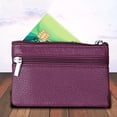 thumbnail image 3 of Walbest Ladies Solid Color Anti-theft RFID Blocking Purse Mini Cowhide Leather Wallet Key Ring Zip Coin Purse, 3 of 7