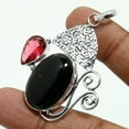 thumbnail image 2 of Black Onyx Pink Rubellite Gemstone Handmade Ethnic Pendant Jewelry 2.4" SA 6621, 2 of 2