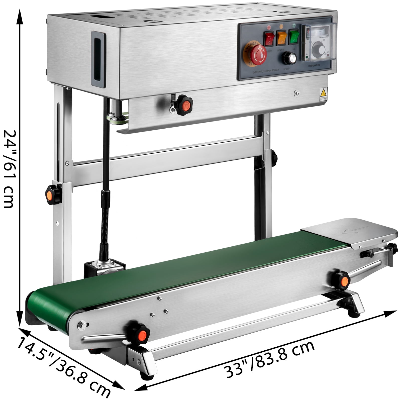Happybuy FR-770 Continuous Band Sealer 110V Automatic Horizontal Band Sealer with Digital Temperature Control Continuous Sealing Machine 