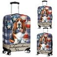thumbnail image 2 of Patriotic Basset Hound 4th of July Independence Paws Travel Luggage Cover Bassets Dog Breed Lovers Gifts Idea Suitcase Dust Protective Decor - 02010, 2 of 5