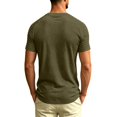 thumbnail image 6 of IhhxPro Men's Cotton Linen Short Sleeve Tee Ribbed Shoulder T-Shirt Breathable Slim Fit Crewneck M-3XL, 6 of 8