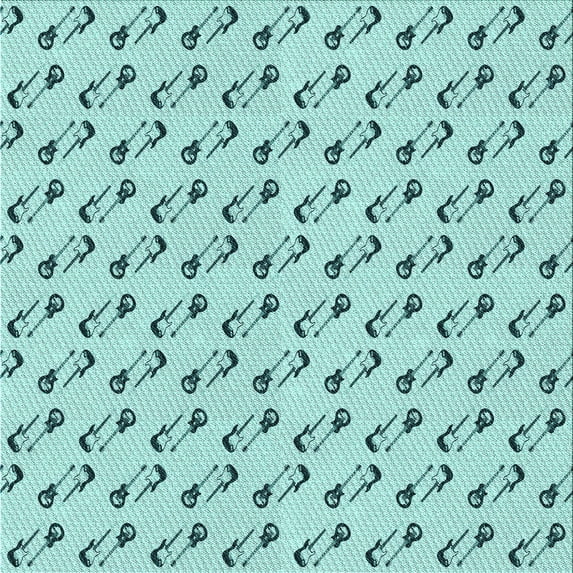 Ahgly Company Indoor Square Patterned Tron Blue Area Rugs, 7' Square