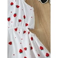 thumbnail image 6 of Summer Strawberry Print Straps Cute Dress Casual Hollow A-Line Skirt for 5-11Y Kid Girls, 6 of 7