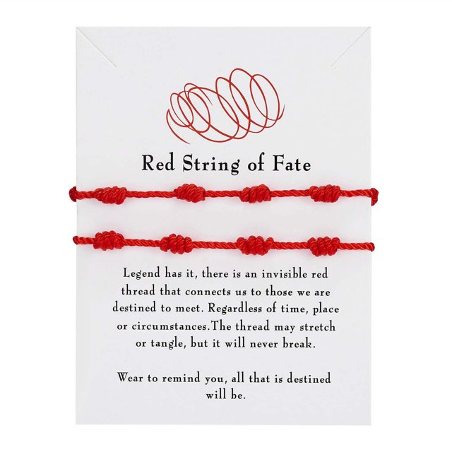 Knotted Red Rope Bracelet Length Lovers Paper Card Bracelet Bracelet