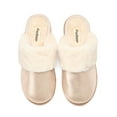 thumbnail image 2 of Dearfoams Cozy Comfort Women's Metallic Microsuede Scuff Slippers, 2 of 6