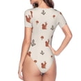 thumbnail image 4 of Naloa Cute Squirrel Women's Short-Sleeved Onesie, One-Piece Swimsuit for Parties, dates, clubs - X-Large, 4 of 9