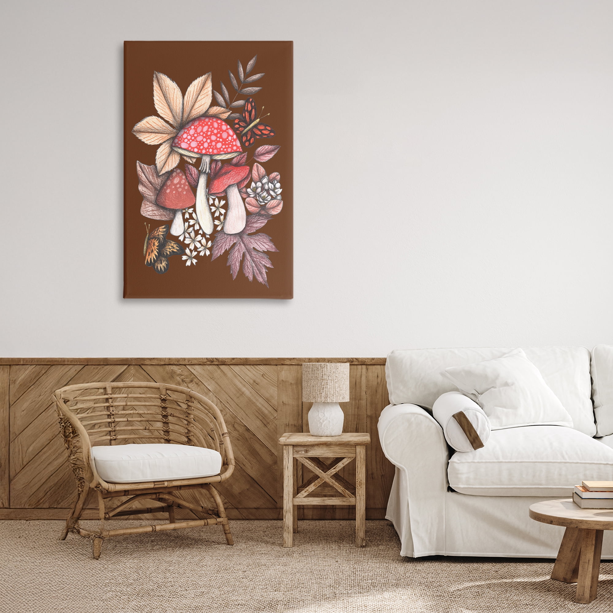 Autumnal Mushrooms Magic Canvas Wall Art, design by Cecilia Battaini
