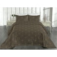 thumbnail image 2 of Ambesonne Art Deco Quilted Bedspread Set 3 Pcs, Dark Brown Classic Scales, King, Dark Brown Sand Brown, 2 of 4