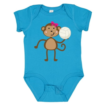 

Inktastic Cute Volleyball Girl Monkey Gift Baby Girl Bodysuit