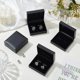 thumbnail image 4 of Caja de regalo rectangular negra para gemelos pequeños de piel sintética (4 unidades). Elegante caja de regalo rectangular negra para guardar y exhibir joyas para hombre., 4 of 5