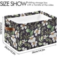 thumbnail image 4 of GZHJMY Collapsible Storage Basket Vintage Small Floral Art Rectangular Storage Bins Baskets Toys Storage Bins with Handles for Bedroom Home Office 2PCS, 4 of 7