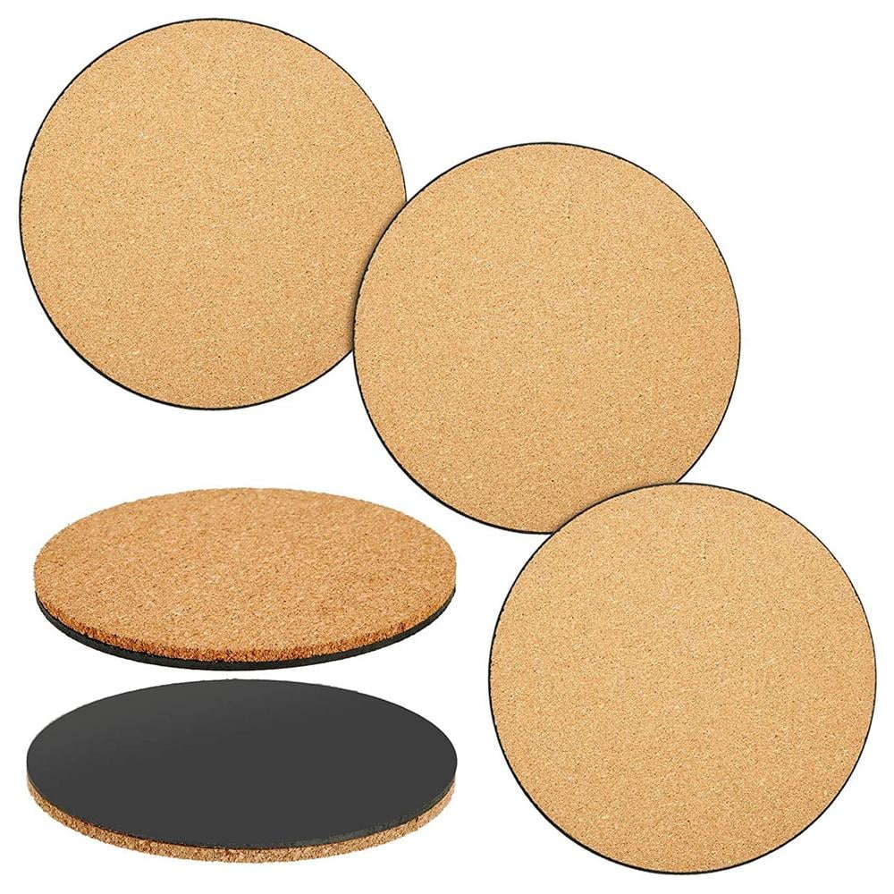 4 inch, 6 inch, 8 inch 10 Pieces Cork Plant Plastic Mat Round Absorbent Cork Mat Round Plate Pad Table Plant Cork Board Pads for Gardening Indoor Outdoor Pots DIY Craft Project 