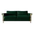 thumbnail image 2 of Castle Place Comtemporary Glam Velvet Upholstered Sofa, Emerald Green, 2 of 7