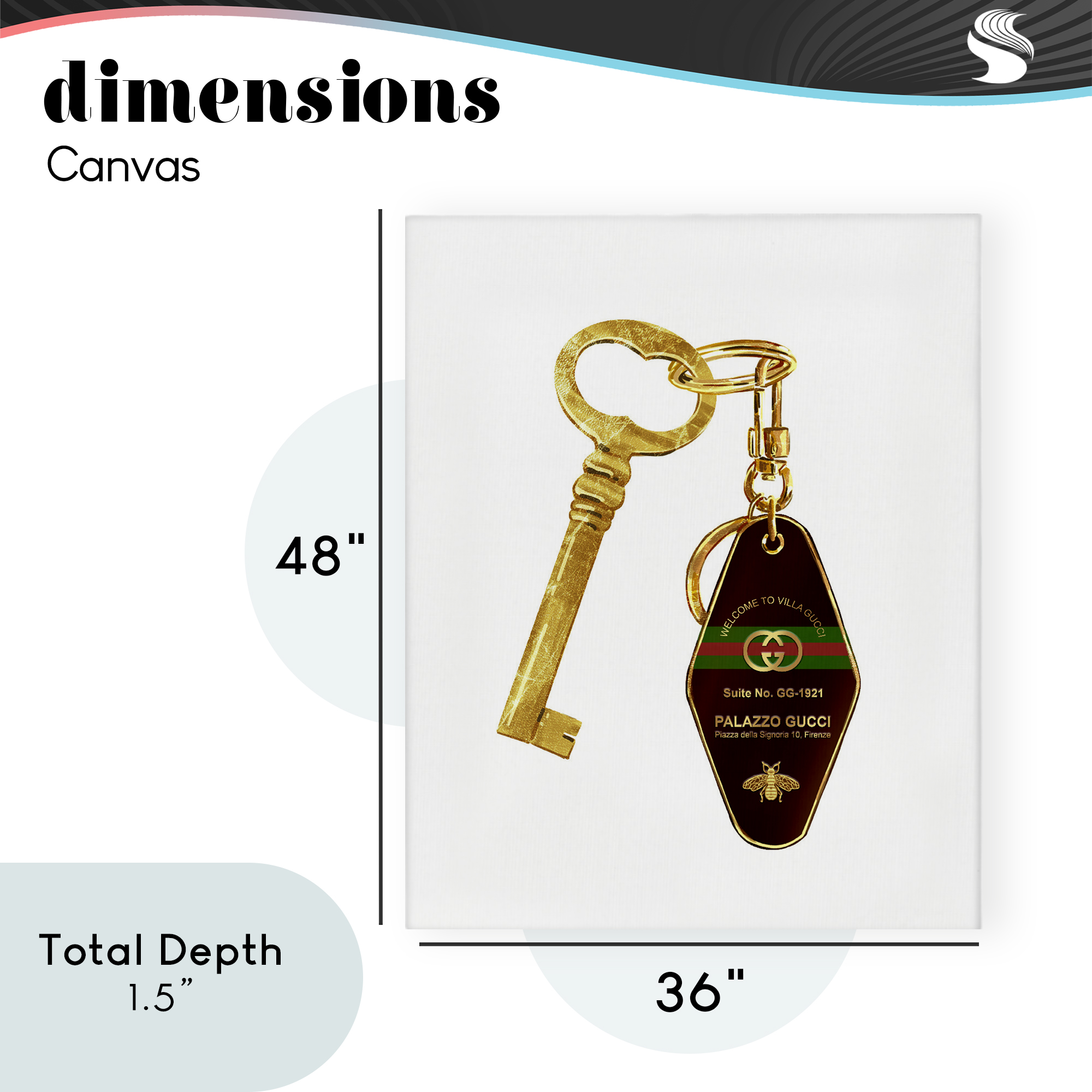Luxury Hotel Key Canvas Wall Art, design by Ziwei Li