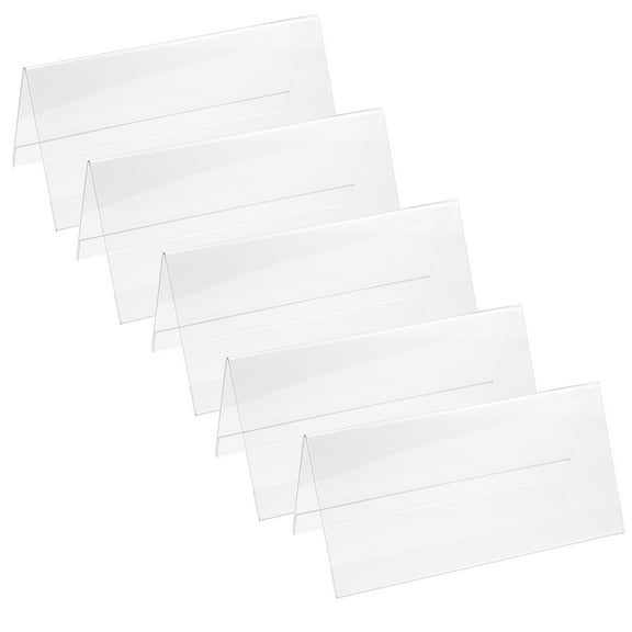 UPOUART Blank Table Tent Cards Plastic 5Pcs 4.7x2.4x2.4in