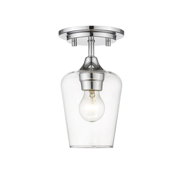 Z-Lite 473F1-CH Joliet 6" Wide Semi-Flush Ceiling Fixture - Chrome
