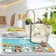 thumbnail image 5 of Dish Drying Mat Kitchen Counter Hello Summer Cute Dog Dishes Drainer Pad Absorbent Microfiber Reversible 18"x24", 5 of 7