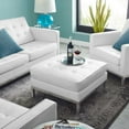 thumbnail image 4 of Ergode Loft Tufted Upholstered Faux Leather Ottoman - Silver White, 4 of 4
