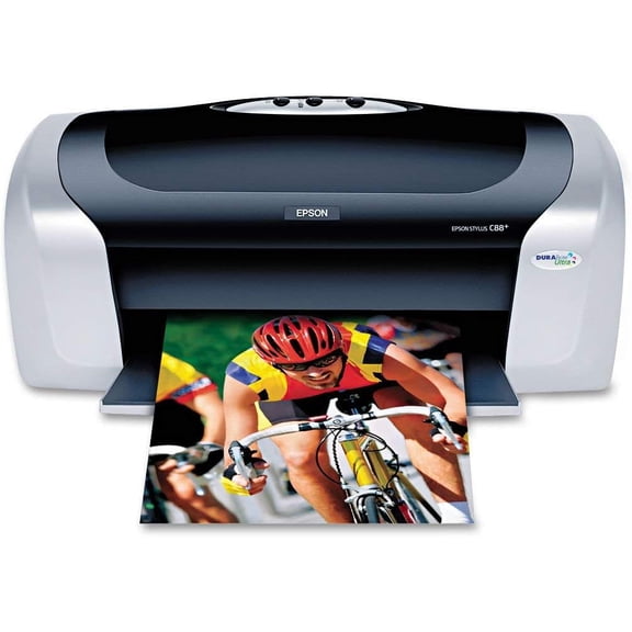 Restored Epson Stylus C88  Color Inkjet Printer – 5760 x 1440 dpi, Desktop, Plain Paper Printing, Model C11C617121 (Refurbished)