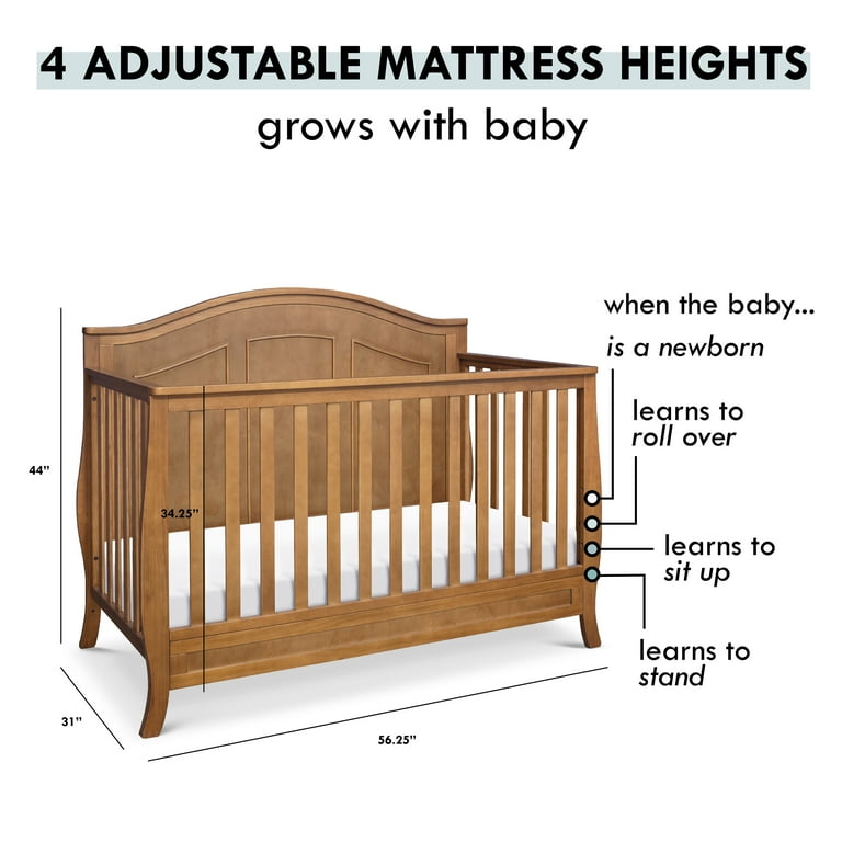 DaVinci Emmett 4-in-1 Crib, Chestnut NZ Pinewood, Grows with