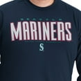 thumbnail image 5 of Men's G-III Sports by Carl Banks Navy Seattle Mariners Adaptive Long Sleeve T-Shirt, 5 of 6