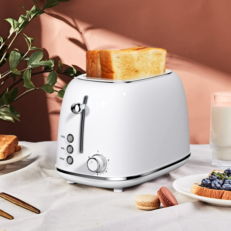  2 Slice Toaster Retro Stainless Steel Toaster with Bagel,  Cancel, Defrost Function and 6 Bread Shade Settings Bread Toaster, Extra  Wide Slot and Removable Crumb Tray, Blue: Home & Kitchen