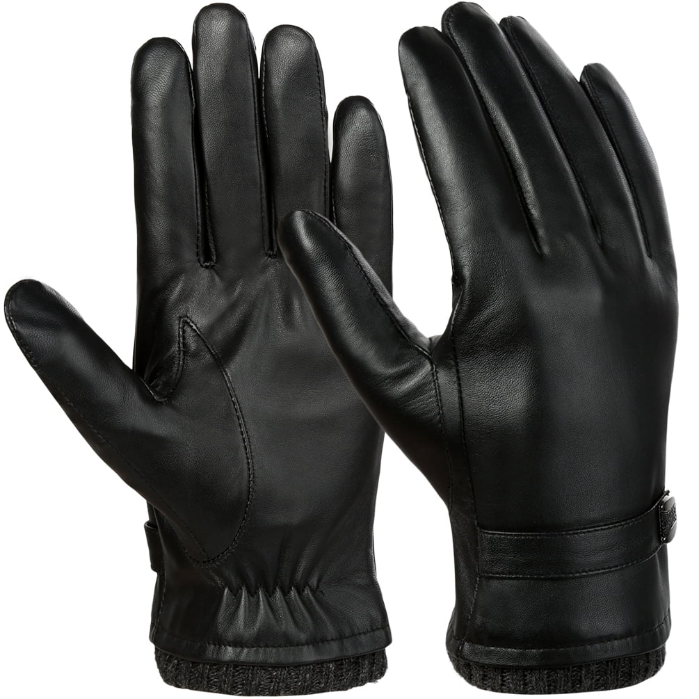 Men/'s Texting Touchscreen Winter Sheepskin Leather Daily Dress Driving Gloves