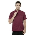 thumbnail image 5 of Toptie Short Sleeve Chef Coat Jacket Red Lightweight Button Chef Uniform, 5 of 7