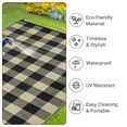 thumbnail image 3 of HOMERRY Geometric Plaid Outdoor Rug Straw Plastic Area Rug for Balcony Pool RV Waterproof Reversible Carpet, Brown/Black, 8'x 10', 3 of 7