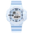 thumbnail image 4 of Kids Electronic Watches Waterproof Round Dial Pu Strap Sport Digital WatchMatcha Green, 4 of 5