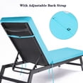 thumbnail image 5 of Patio Chaise Lounge Seat Cushion - 75" Long, Blue, Water , Removable Cover With Zipper, High Resilience Sponge Filling, Adjustable Straps Outdoor Chair 75 Inch Cushion, Breathable Material, Fade, 5 of 5