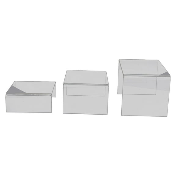 3Pcs Acrylic Display Risers Transparent Acrylic Jewelry Display Stand Props Ornaments Doll Organizer For Cabinets Retail Stores