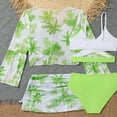 thumbnail image 6 of Povozer Girls Swimsuits 4 Piece Prints Bikini Briefs Beach Swimwear Set for Girl(Green,9-10 Years), 6 of 6