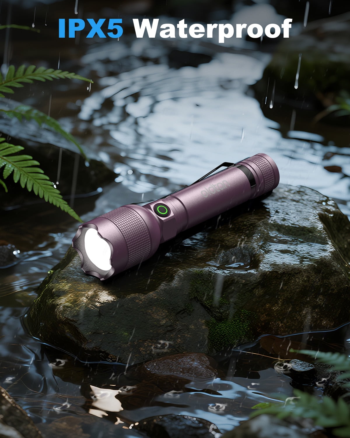 Oldtan Rechargeable Flashlights with High Lumens, Mini Metal Flashlights for Outdoor,2 Pack (Purple)