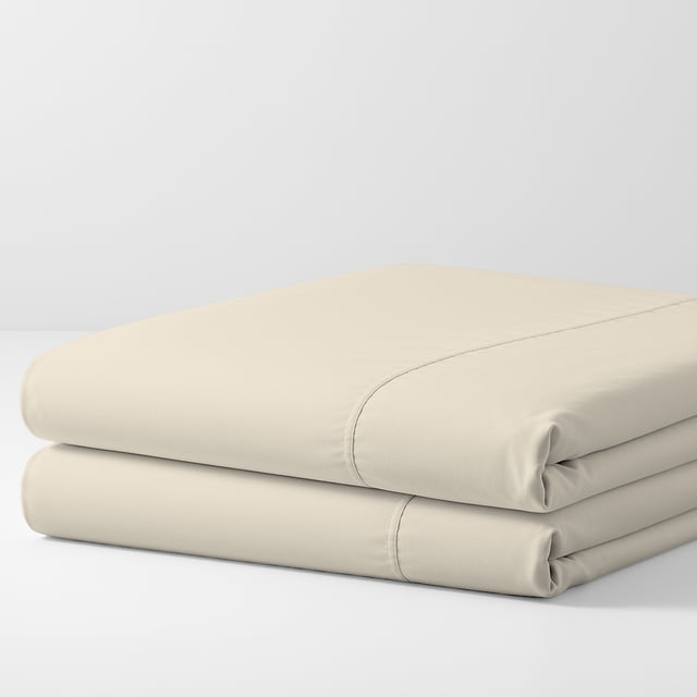 100% Cotton Percale Pillowcases Cool & Crisp Standard Ivory by Color Sense