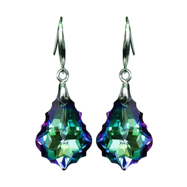 Pendientes de cristal en forma de hoja Moda Cristal Creativo Brillante Regalo maravilloso Wmkox8yi sjalhkljlk474