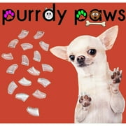 Purrdy Paws Soft Nail Caps for Dogs, 40-Pack, Clear X-Small
