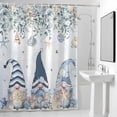 thumbnail image 4 of Blue Ocean Gnome Fabric Shower Curtain Marine Life Eucalyptus Leaves Washable Shower Curtains for Bathroom, Waterproof Bath Curtain with Hooks Home Decor 36x72in, 4 of 8