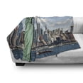thumbnail image 3 of New York Soft Flannel Fleece Throw Blanket, Liberty in NYC Harbor Urban City Print Famous Cultural Landmark Picture, Cozy Plush for Indoor and Outdoor Use, 70" x 90", Mint Blue, by Ambesonne, 3 of 6