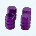 thumbnail image 1 of Polished Chrome Aluminum Tire Valve Stem Caps 4 PCS (Purple), 1 of 1