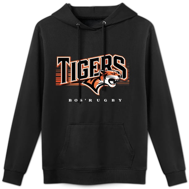 Sudadera con Capucha de Equipo de Rugby "TIGERS", 52% Algodón 48% Poliéster para Hombres y Mujeres