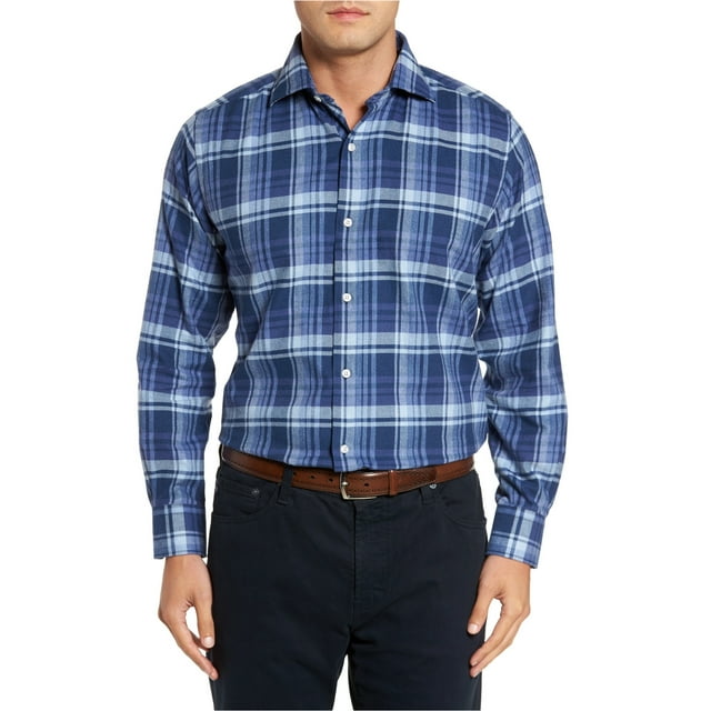 TailorByrd Mens Campti Button Up Shirt, Blue, XX-Large