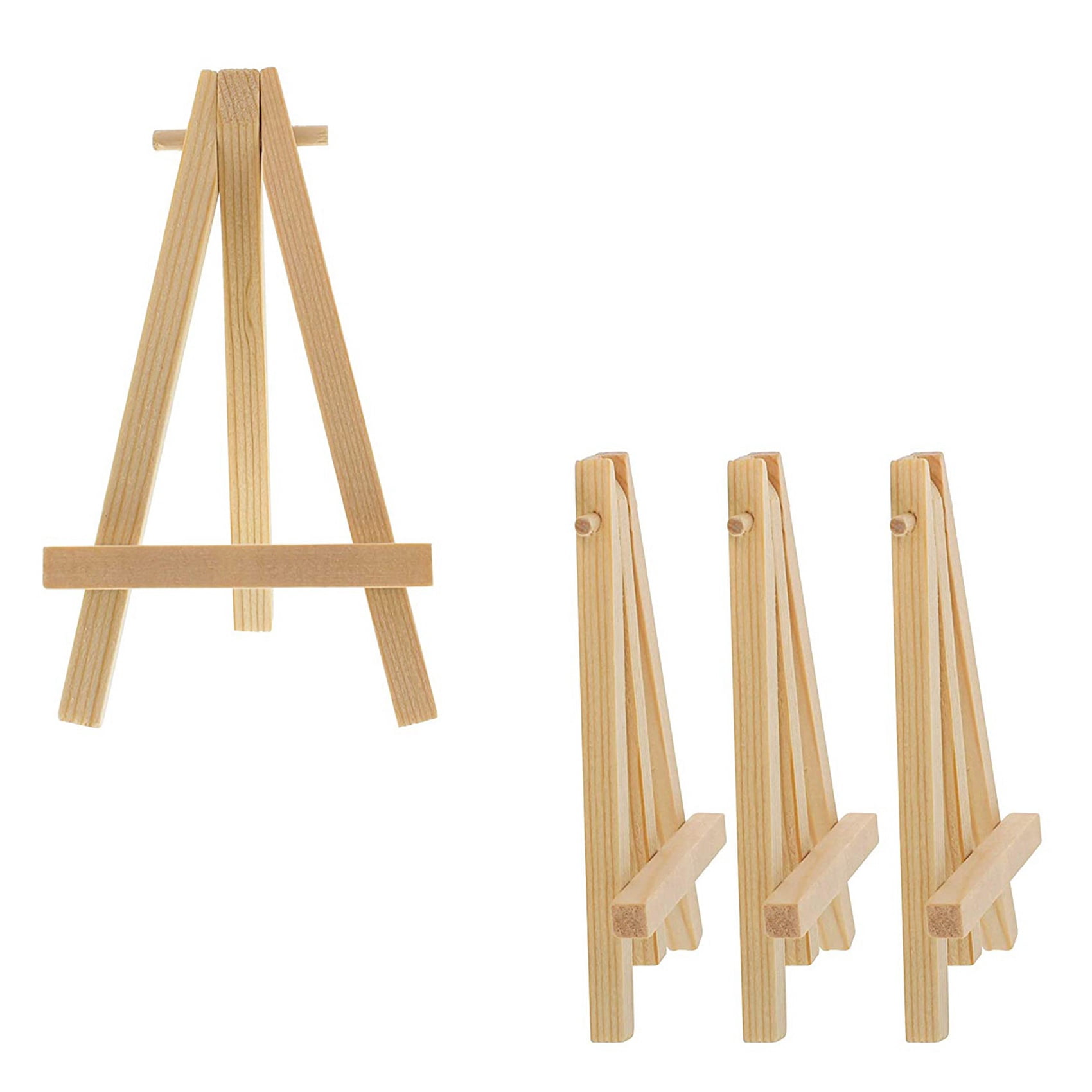 72Pcs 12.7cm Mini Wooden Display Stands, Easels, Table Top Stands, Suitable for Children's Handicrafts, Business Cards