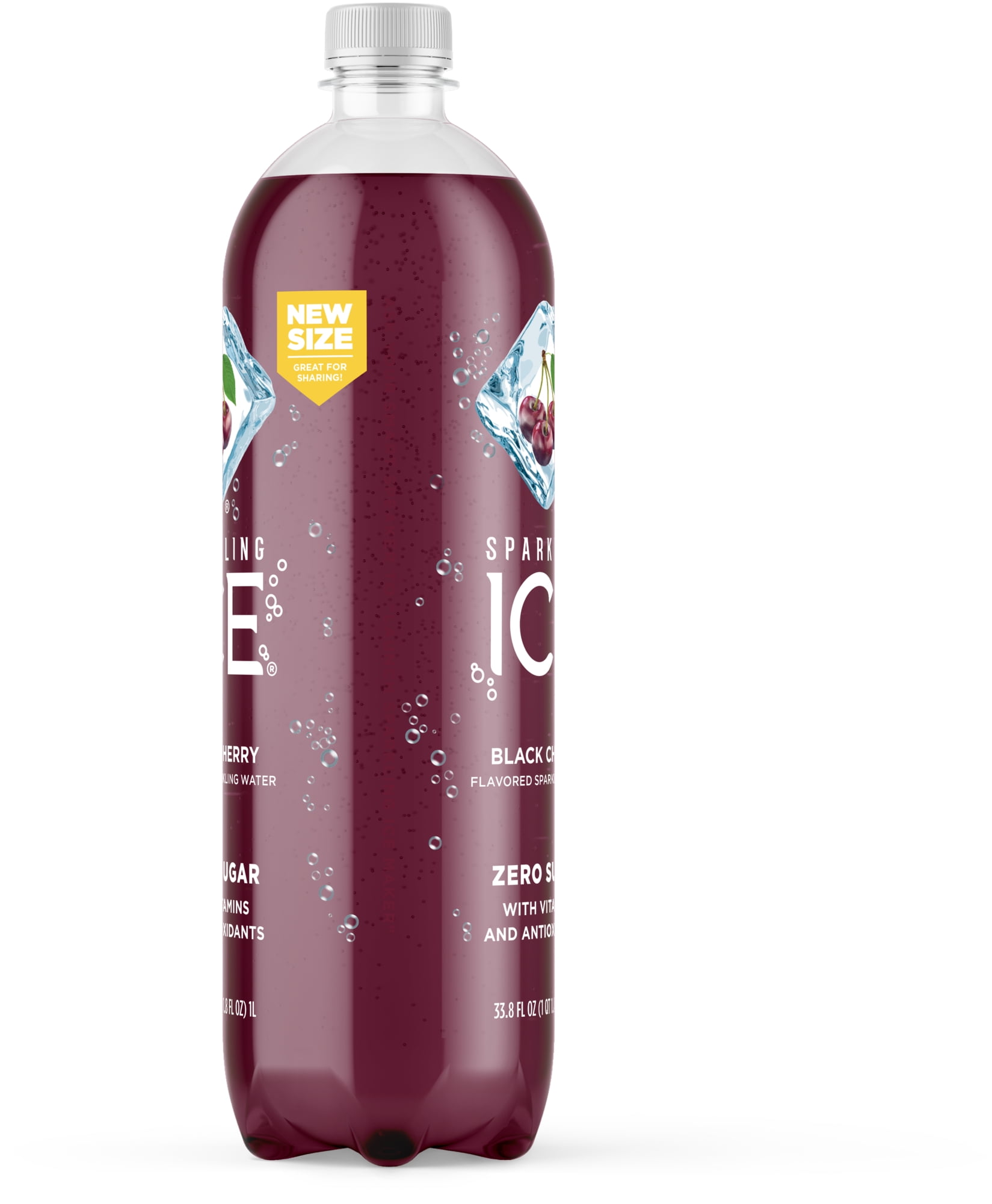 Sparkling Ice Zero Sugar Flavored Sparkling Water, Black Cherry 1L (33.8oz) Bottle